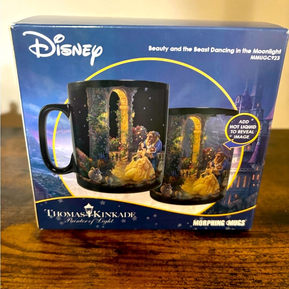 Thomas Kinkade Beauty and the Beast Morphing Mug “Dancing in the Moonlight”